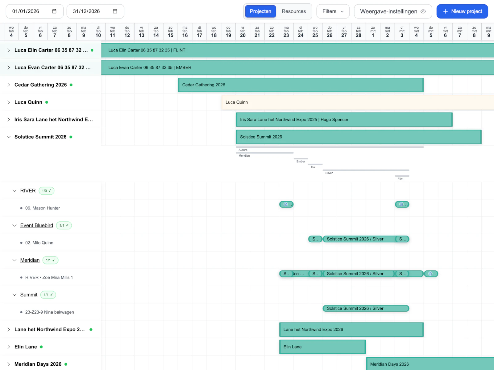 EasyLog light planner frame 6 with structured assignments across a wider canvas.