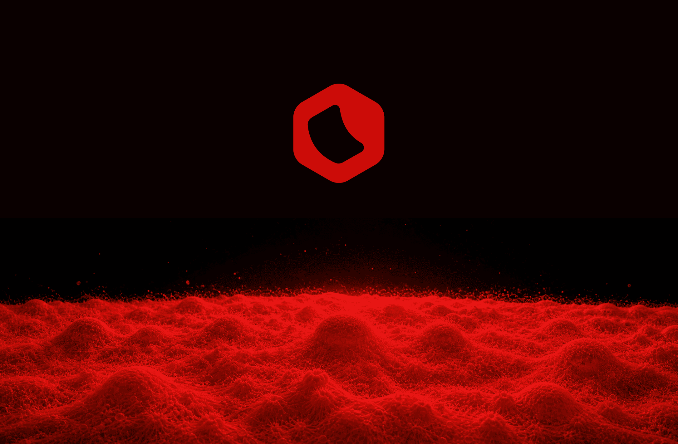 Selfso red product mark above a particle-like red textured ground.